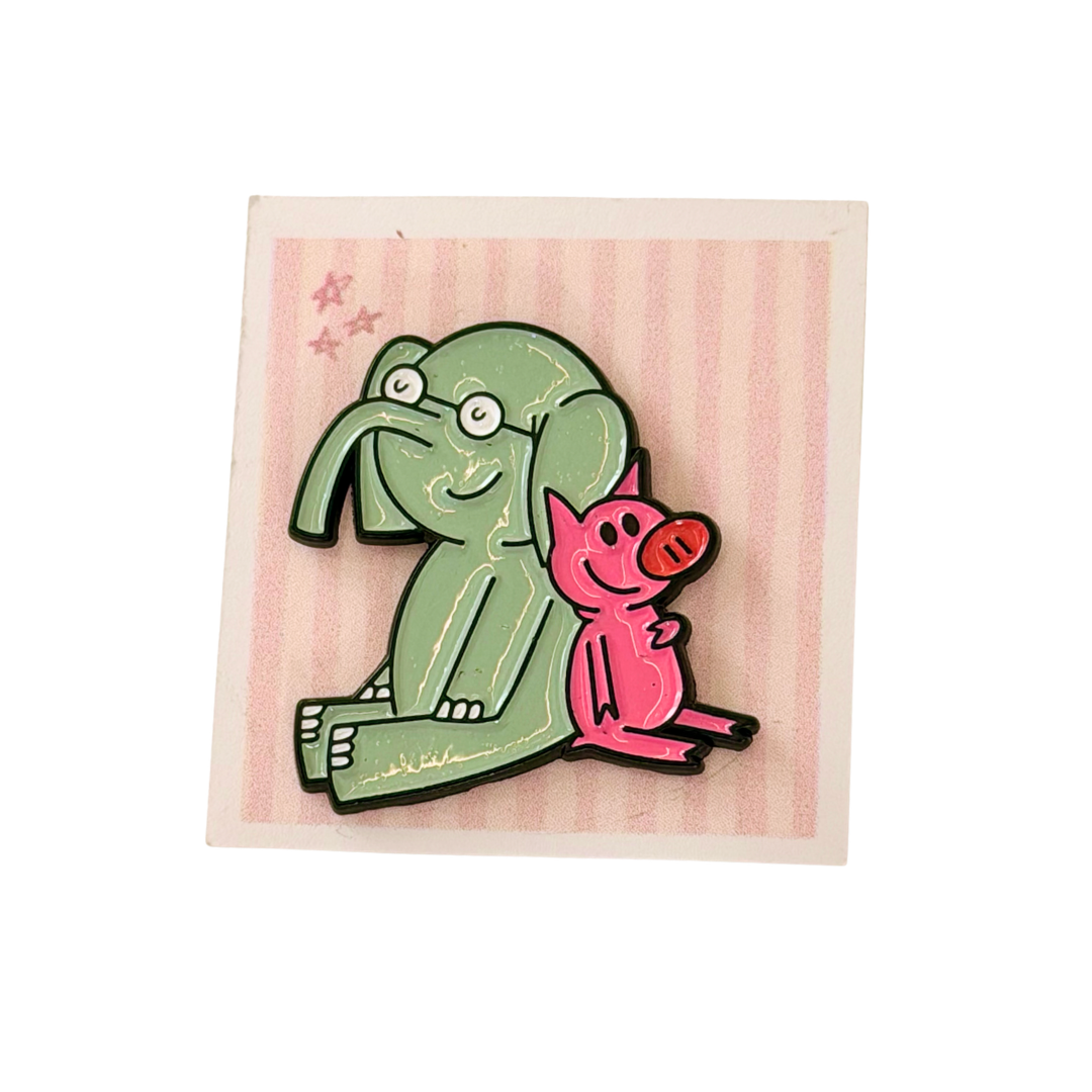 Elephant and Pig Enamel Pin