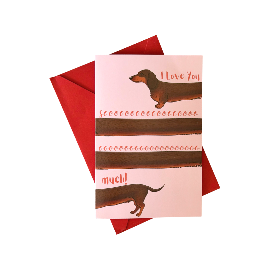 Love You Dachshund Card