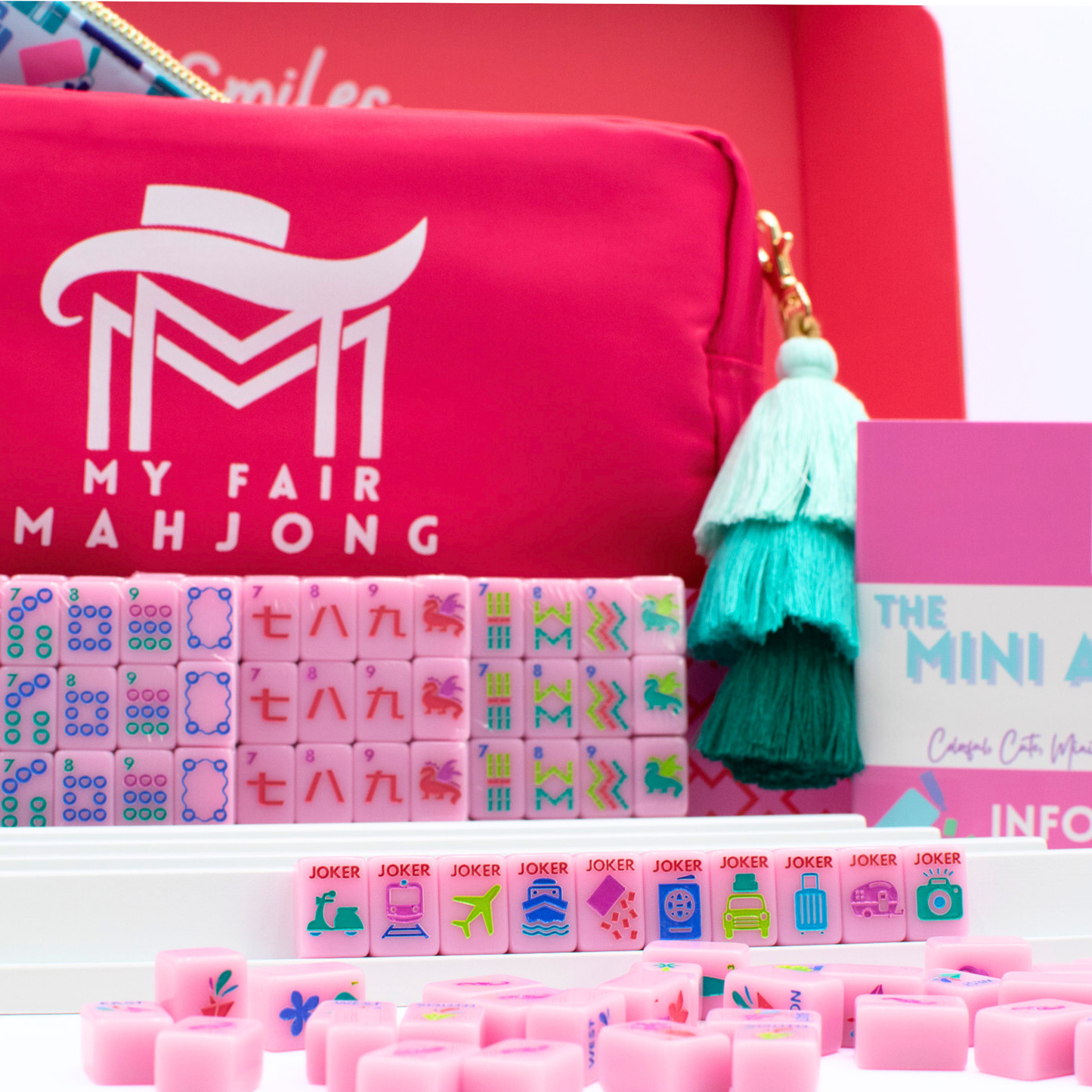 Mini Pink Mahjong Travel Set