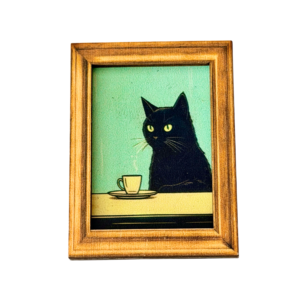 Black Cat Tea Magnet