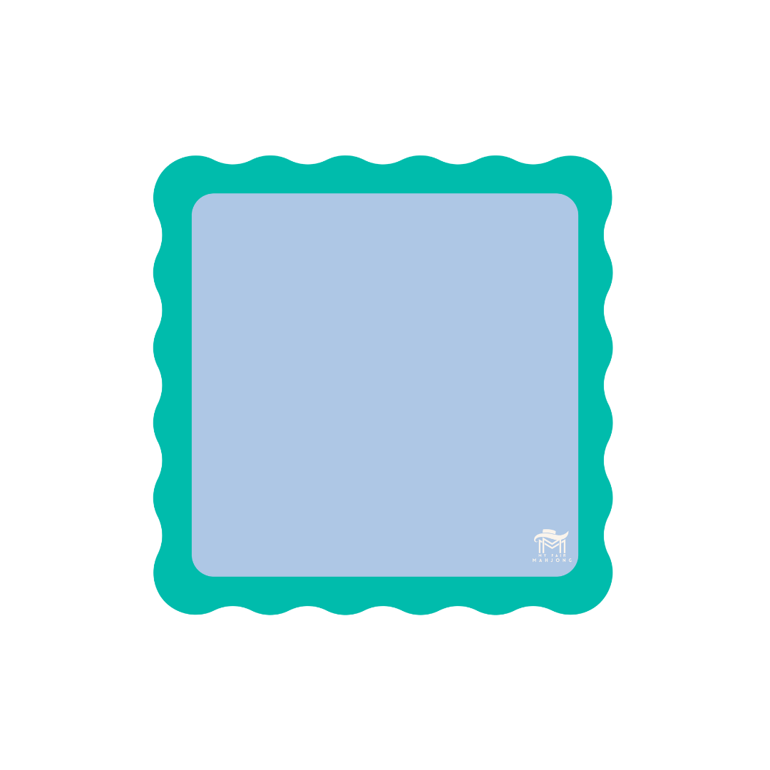Mini Blue & Teal Scallop Mahjong Mat