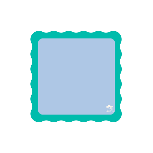 Mini Blue & Teal Scallop Mahjong Mat