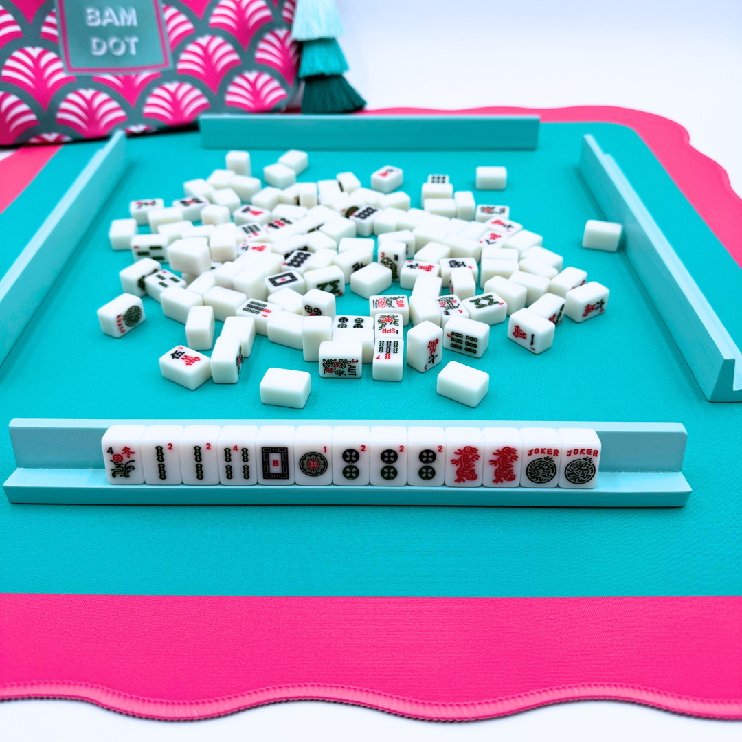Mini Orange & Pink Scallop Mahjong Mat