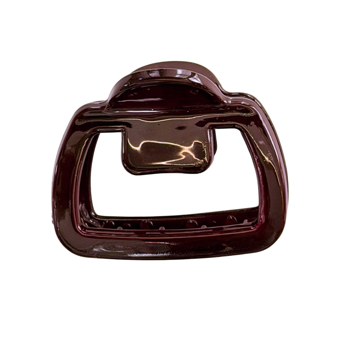 Burgundy Square Mini Claw Clip