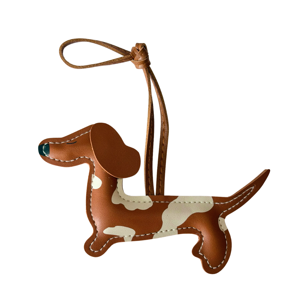 Weiner Dog Embroidered Bag Charm