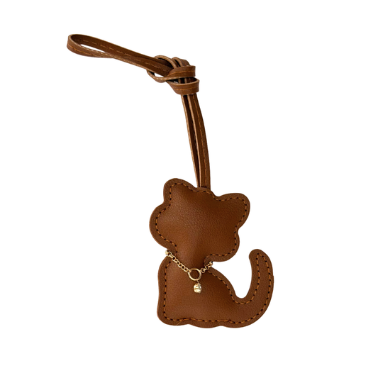 Brown Cat Bag Charm