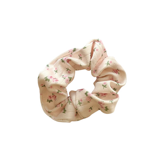 Pink Floral Scrunchie