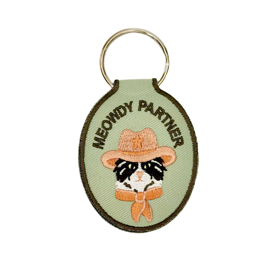 “Meowdy Partner” Cat Keychain