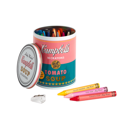Andy Warhol Soup Can Crayons + Sharpener