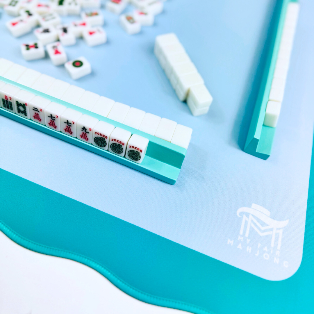 Mini Blue & Teal Scallop Mahjong Mat
